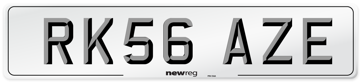 RK56 AZE Number Plate from New Reg